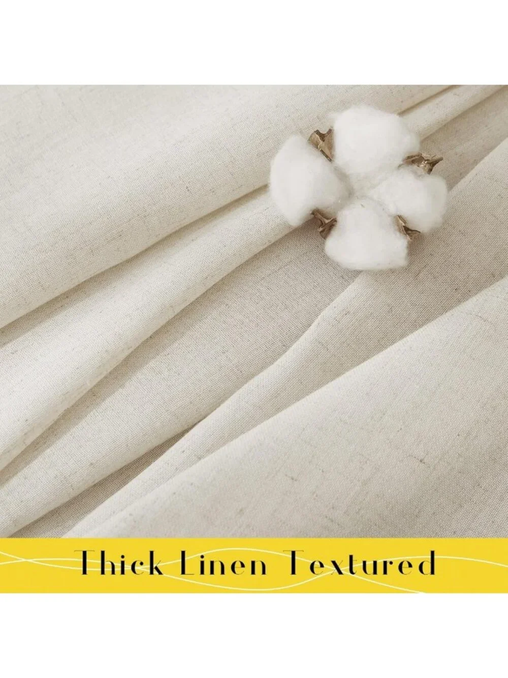 Thick Linen Tie Top Curtains 84